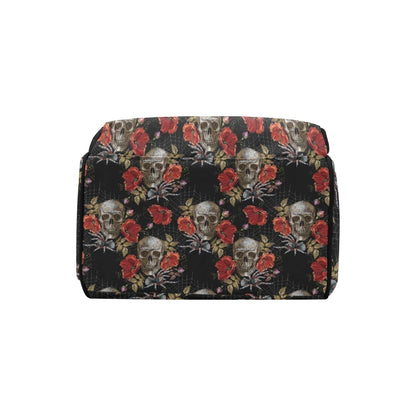 Spider Web Skull Rose Print Design LKS305 Diaper Bag Backpack