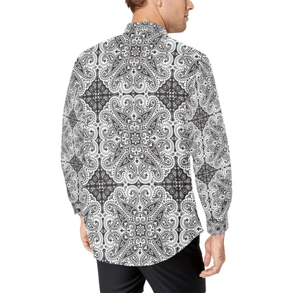 Bandana Print Design LKS309 Men's Long Sleeve Dress Shirt
