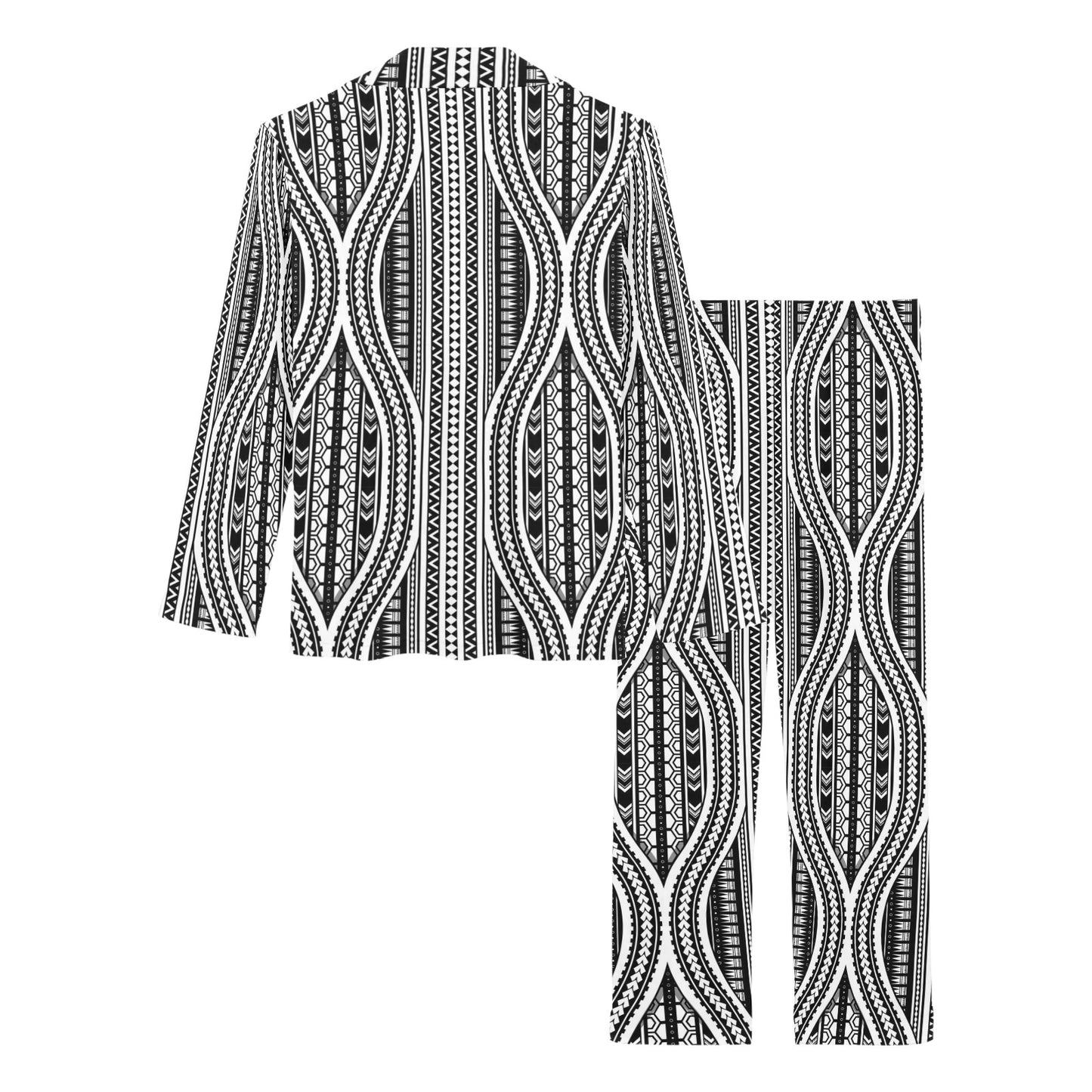 Polynesian Tribal Style Women's Long Pajama Set