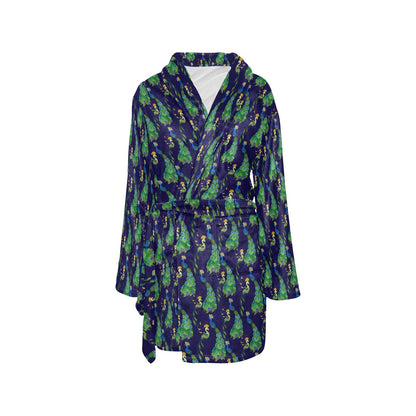Peacock Art Design Print Women's Fleece Robe