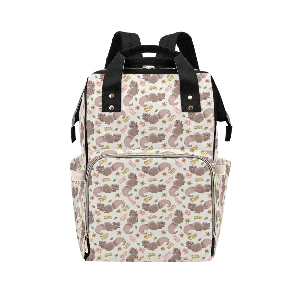 Squirrel Print Design LKS307 Diaper Bag Backpack