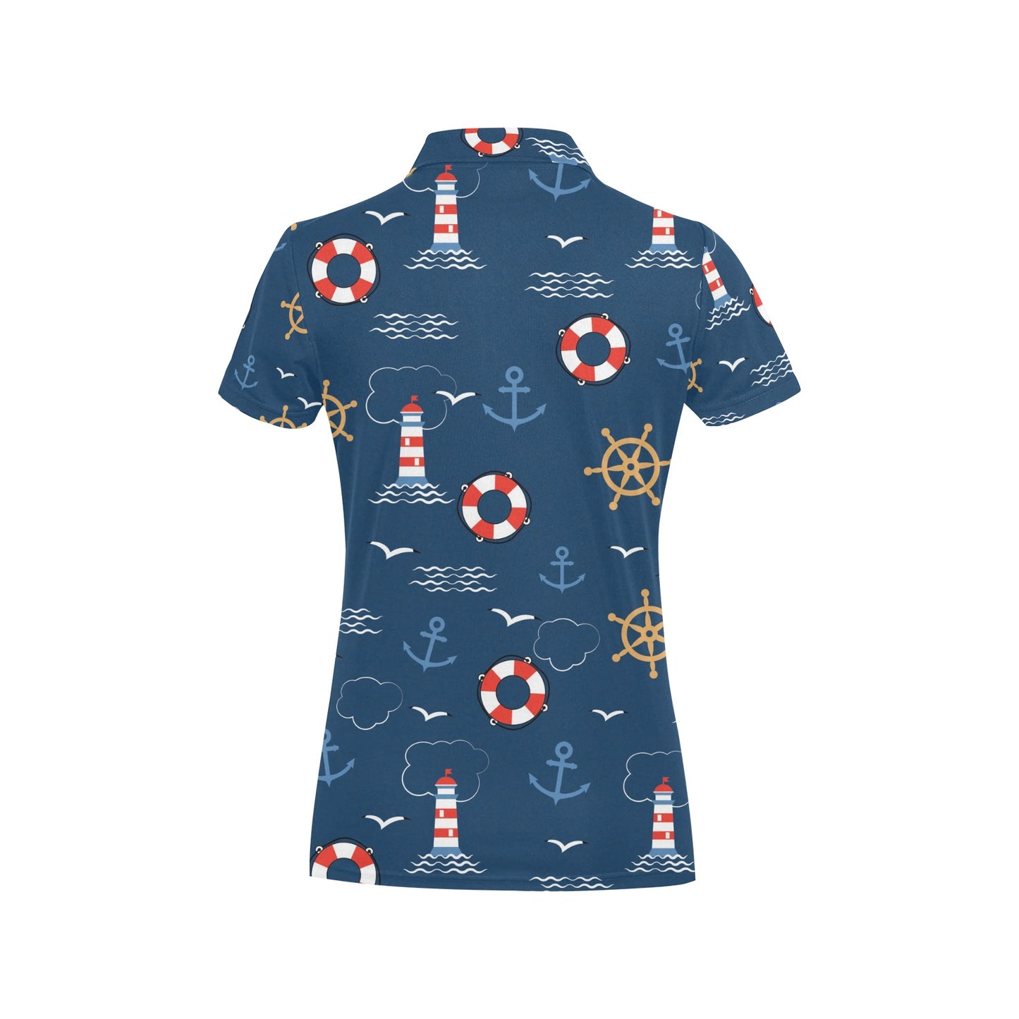 Nautical Pattern Print Design A06 Women's Polo Shirt
