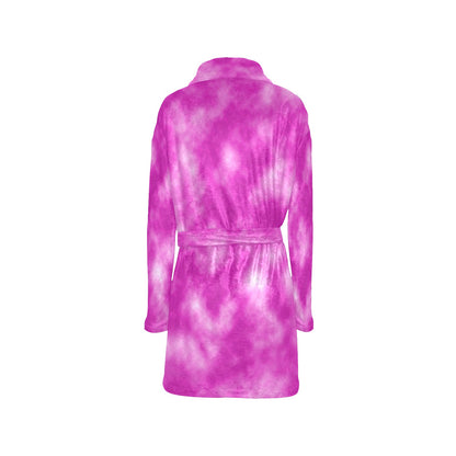 Tie Dye Pink Design Print Women's Fleece Robe
