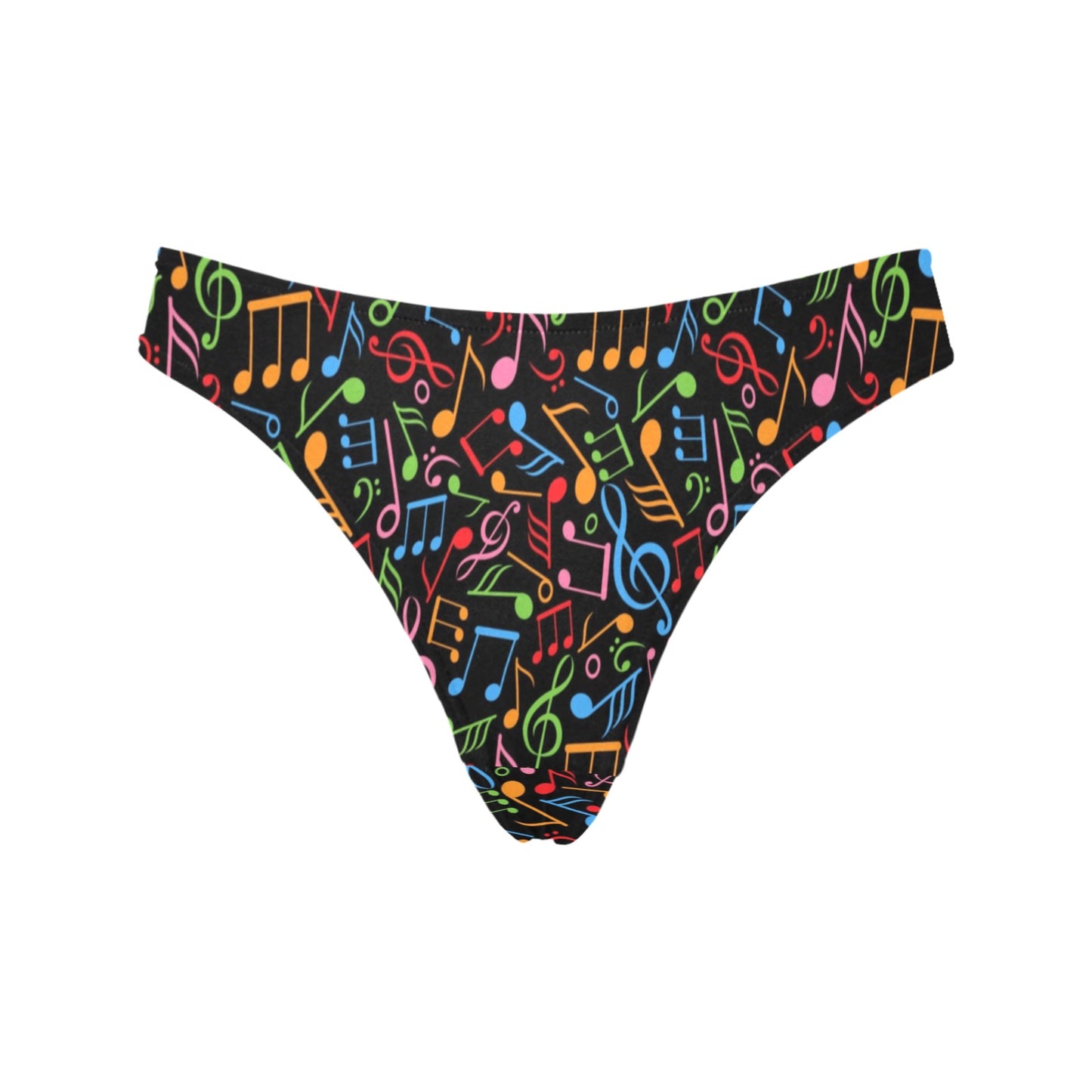 Music Note Colorful Themed Print Women's Thongs