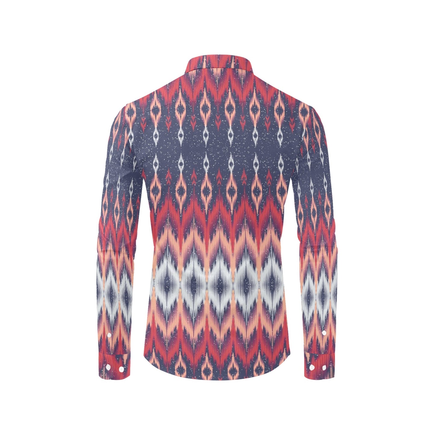 Ikat Print Design LKS401 Men's Long Sleeve Dress Shirt