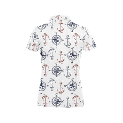 Anchor Pattern Print Design 06 Women's Polo Shirt