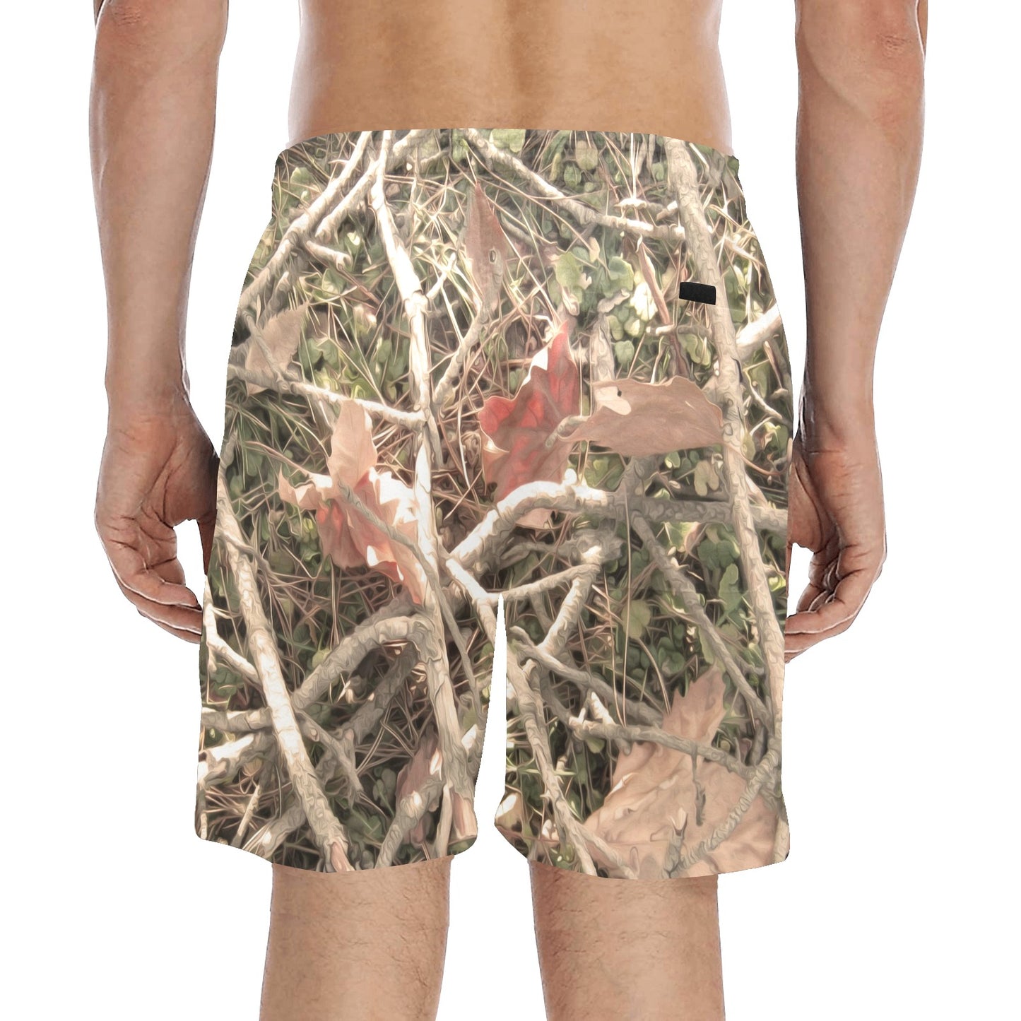 Camouflage Realistic Tree Authumn Print Men's Swim Trunks Beach Shorts