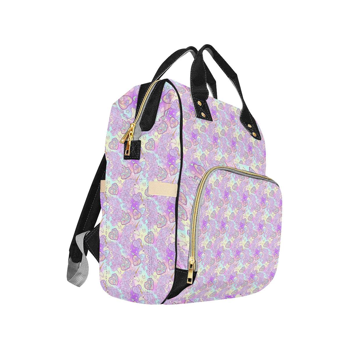 Unicorn Rainbow Star Heart Print Diaper Bag Backpack
