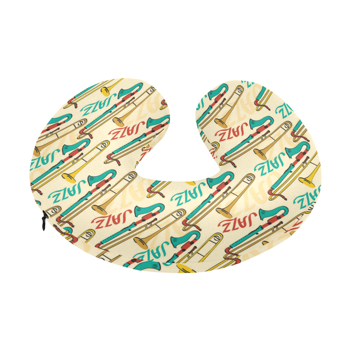 Trombone Pattern Print Design 03 U-Shaped Travel Neck Pillow
