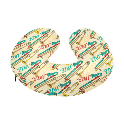 Trombone Pattern Print Design 03 U-Shaped Travel Neck Pillow