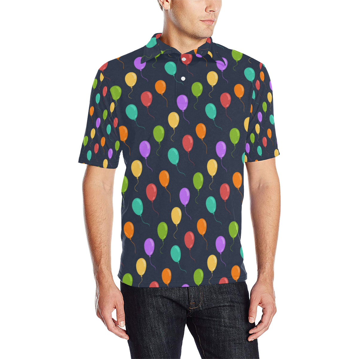 Ballon Colorful Pattern Print Design 03 Men Polo Shirt