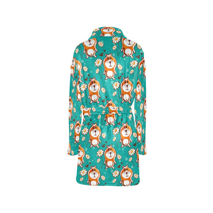 Hamster Pattern Print Design 01 Women's Fleece Robe