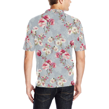 Summer Floral Pattern Print Design SF02 Men Polo Shirt