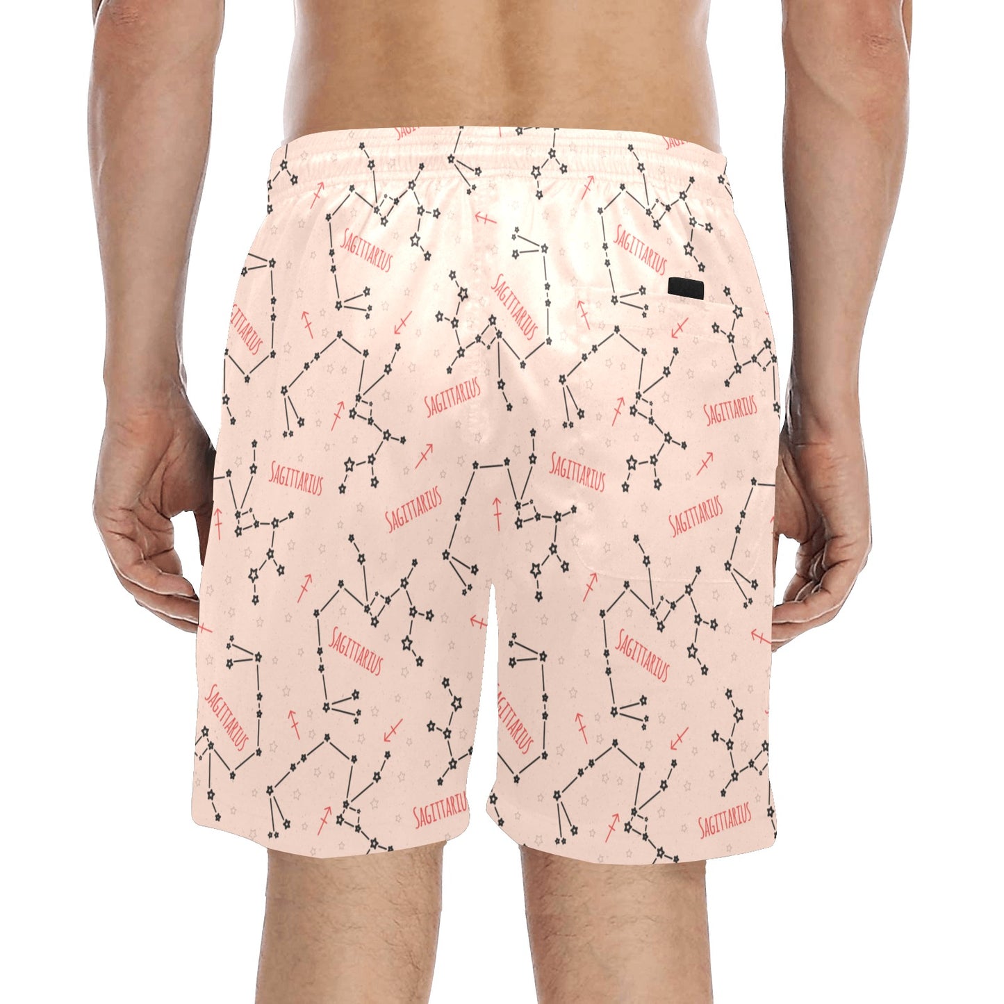 Sagittarius Star Print Design LKS302 Men's Swim Trunks Beach Shorts