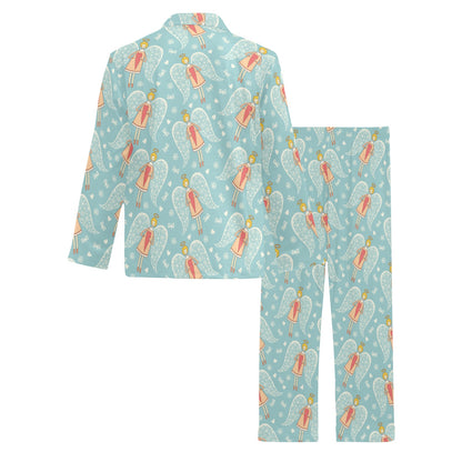 Angel Pattern Print Design 01 Men's Long Pajama Set