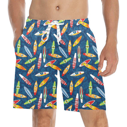 Surfboard Pattern Print Men's Swim Trunks Beach Shorts