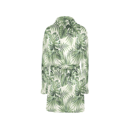 Palm Leaf Pattern Print Design A02 Women's Fleece Robe