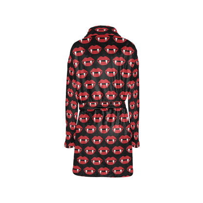 Vampire Lips Print Design LKS302 Women's Fleece Robe