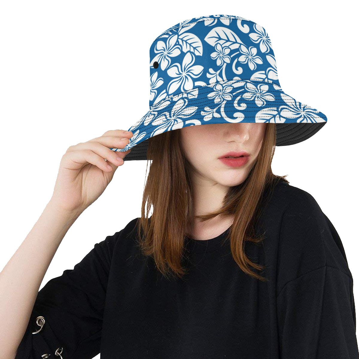 Plumeria Pattern Print Design PM013 Unisex Bucket Hat