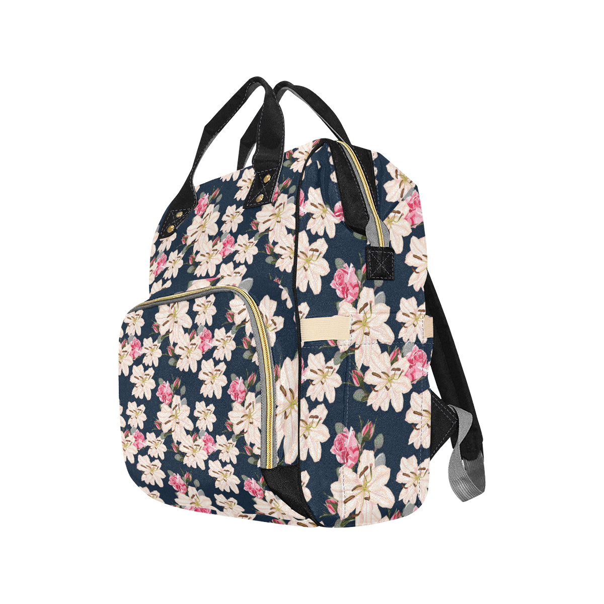 Lily Pattern Print Design LY04 Diaper Bag Backpack