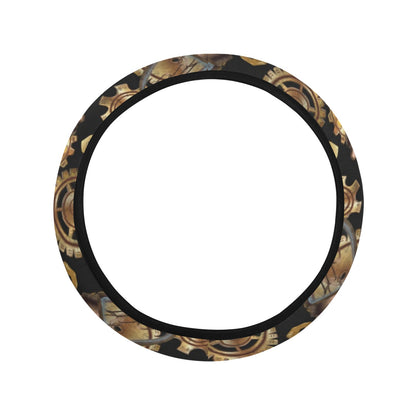 Steampunk Lightbulb Print Design LKS304 Steering Wheel Cover with Elastic Edge