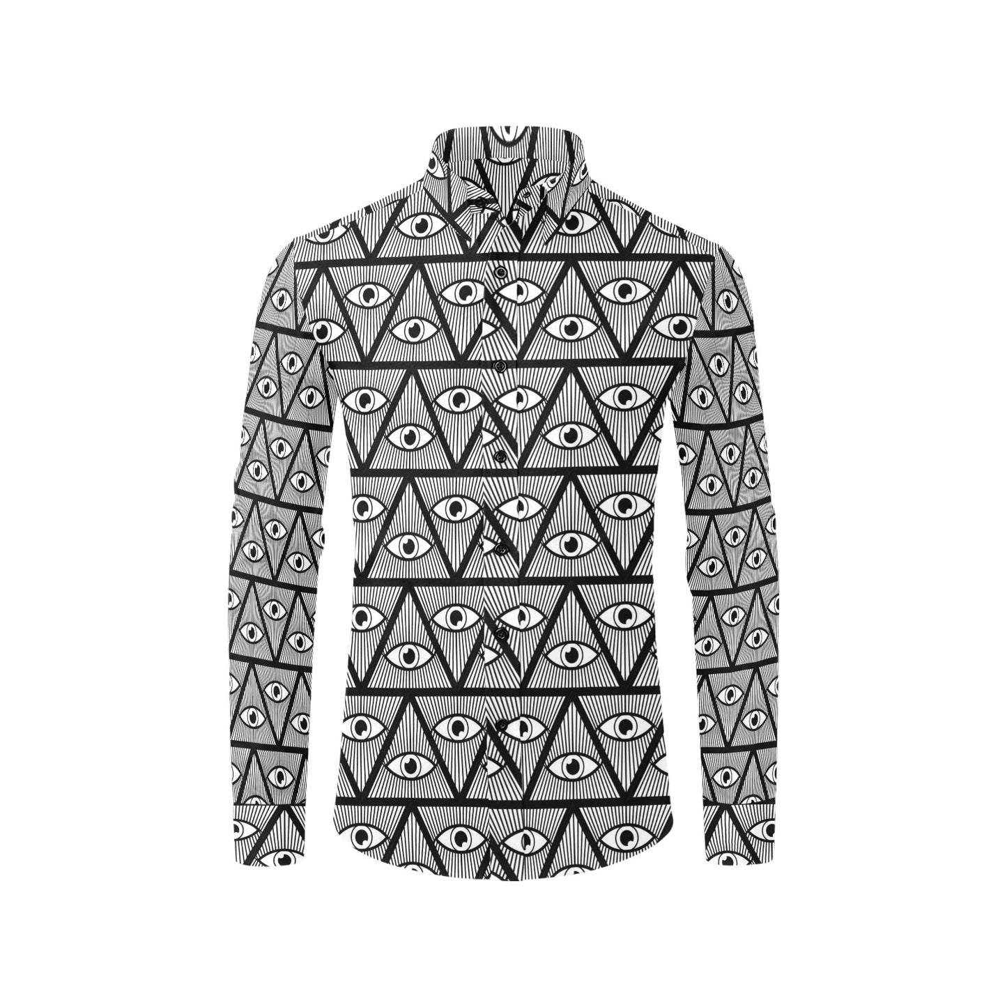 Third Eye Pattern Print Design LKS304 Men's Long Sleeve Dress Shirt