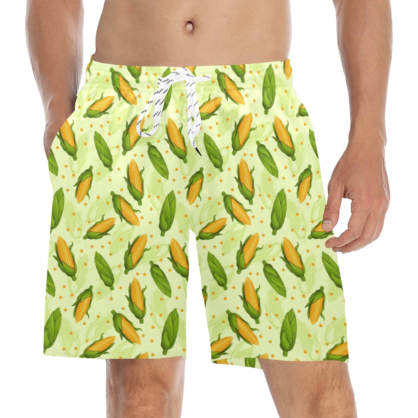 Agricultural Fresh Corn cob Print Pattern Men's Swim Trunks Beach Shorts
