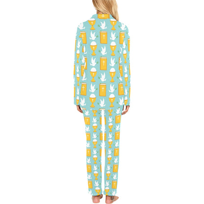Christian Pattern Print Design 02 Women's Long Pajama Set