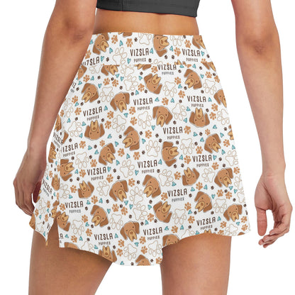 Vizslas Print Design LKS301 17" Golf & Pickleball Skort with Pockets