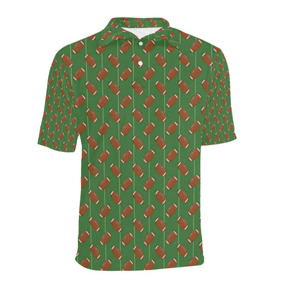 American Football on Field Themed Men Polo Shirt