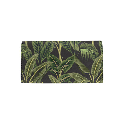 Banana Leaf Pattern Print Design BL04 Women's Trifold Wallet