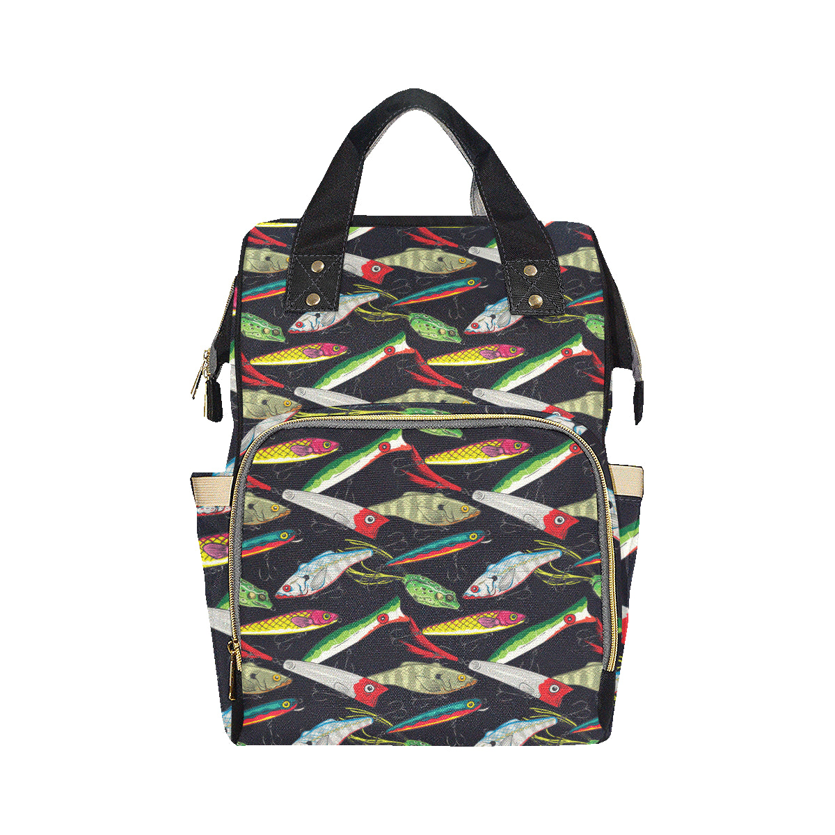 Fishing Bait Print Diaper Bag Backpack