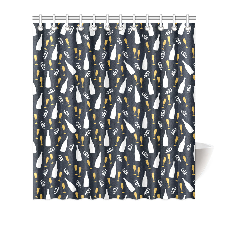 Champagne Pattern Print Design 01 Shower Curtain