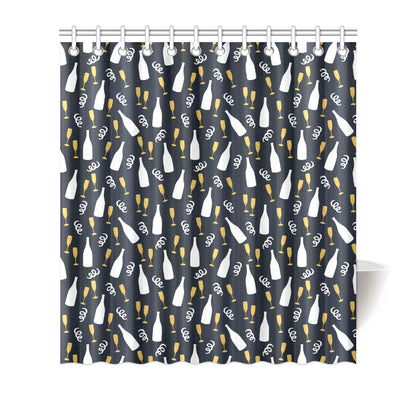 Champagne Pattern Print Design 01 Shower Curtain