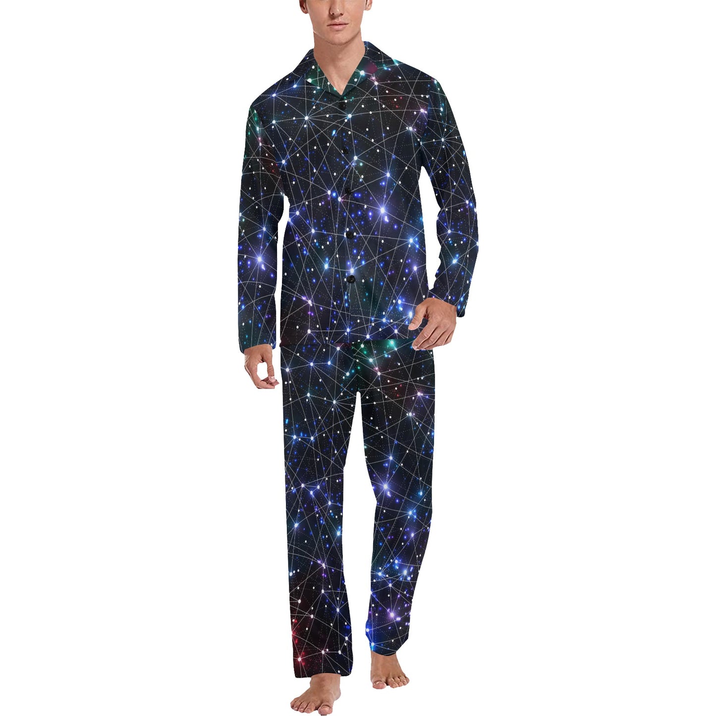 Cosmic Pattern Print Design 01 Men's Long Pajama Set