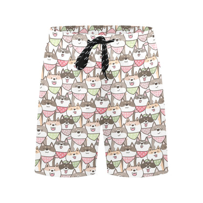 Shiba Inu Print Design LKS305 Men's Swim Trunks Beach Shorts