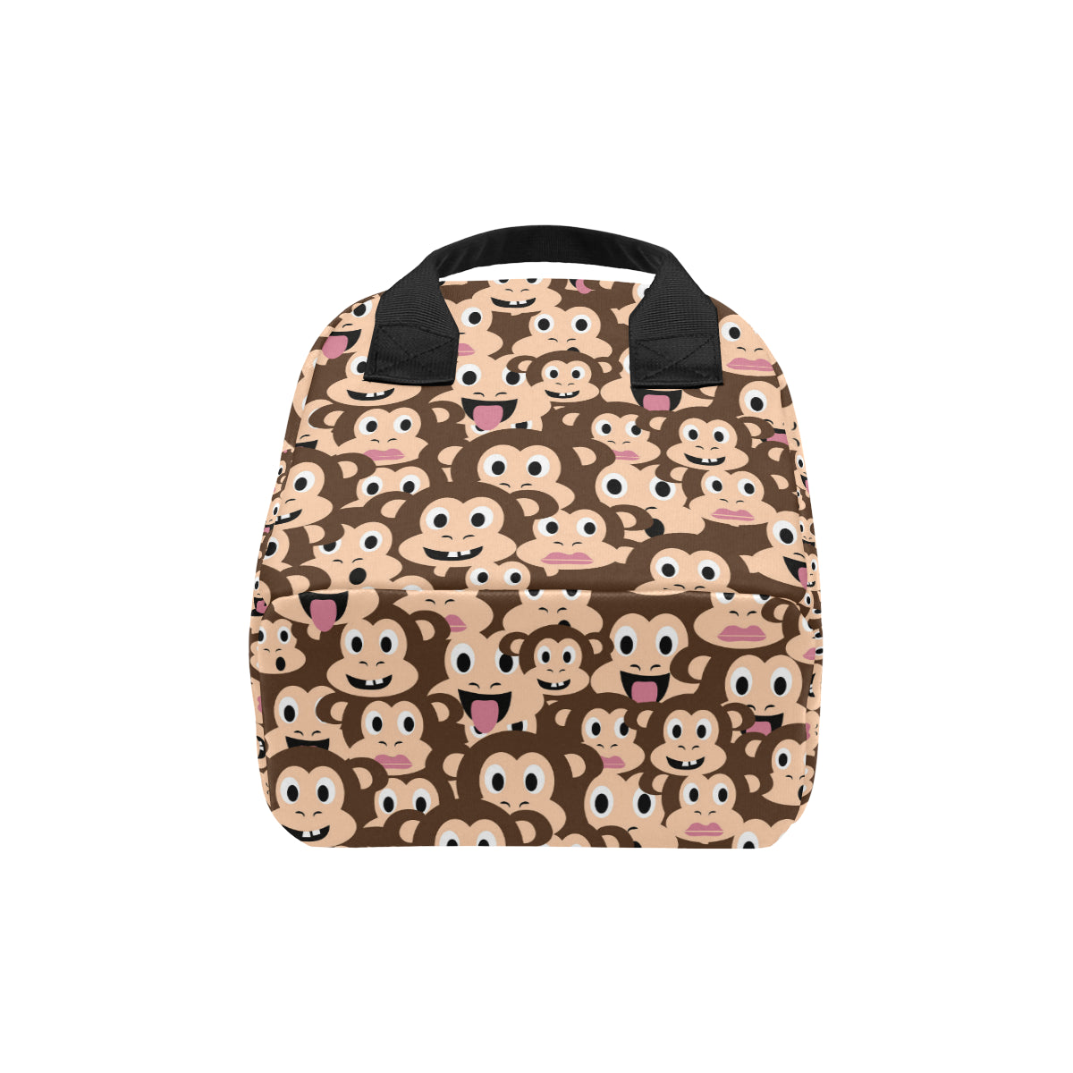 Emoji Monkey Print Pattern Insulated Lunch Bag