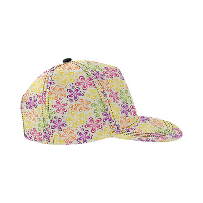 Flower Power Colorful Design Print Snapback Cap