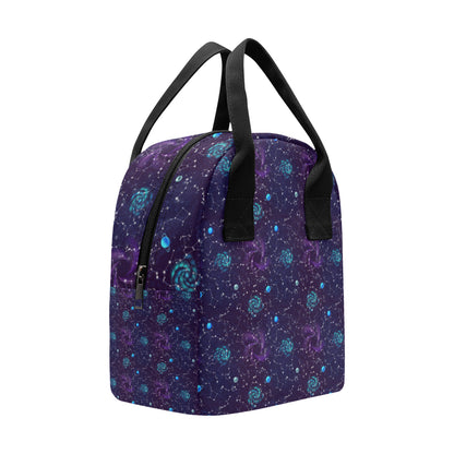 Zodiac Galaxy Design Print Insulated Lunch Bag