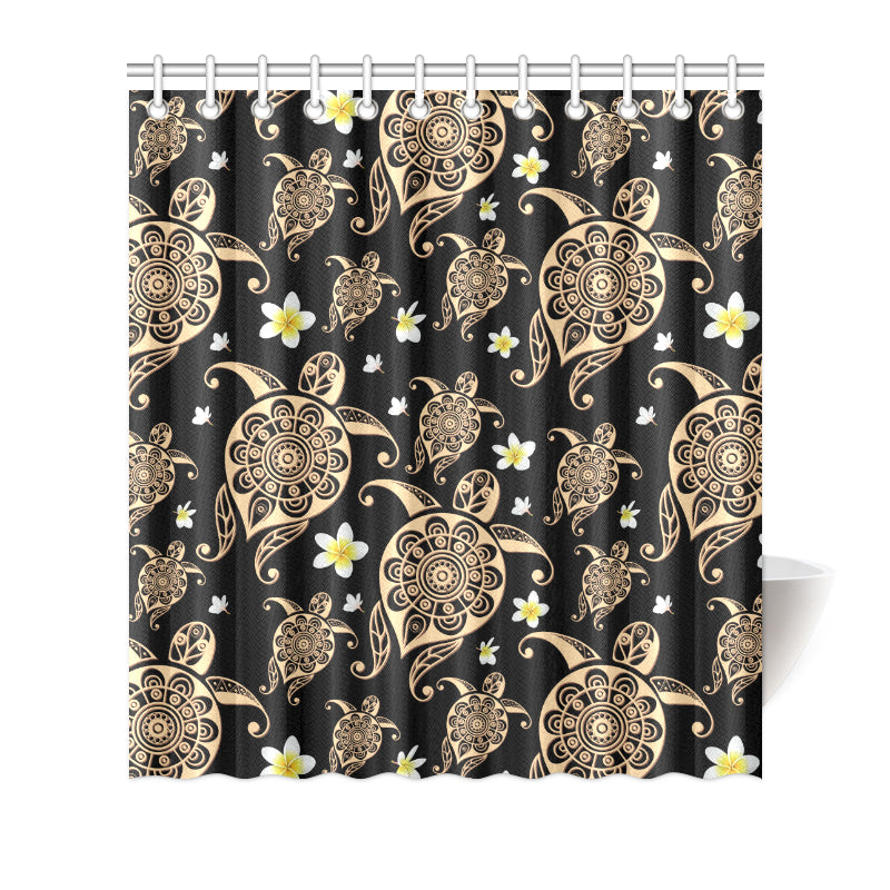 Turtle Polynesian Tribal Hawaiian Shower Curtain