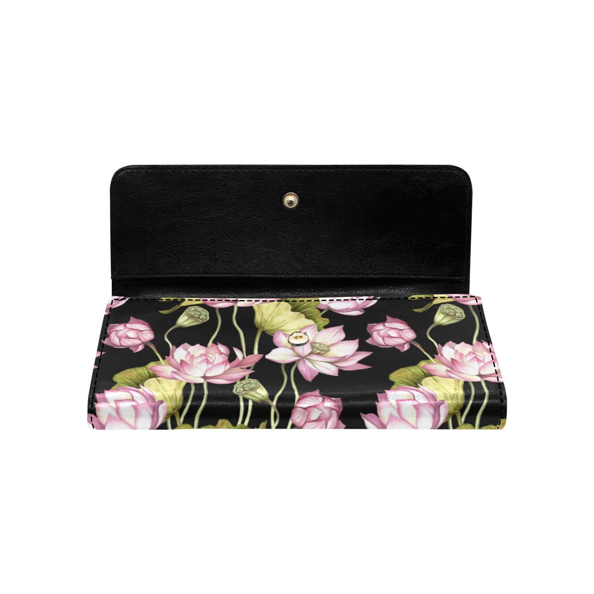 Water Lily Pattern Print Design WL06 Women's Trifold Wallet