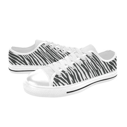 Zebra Classic Print Design LKS302 Women's White Low Top Shoes