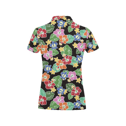 Hawaiian Themed Pattern Print Design H010 Women's Polo Shirt