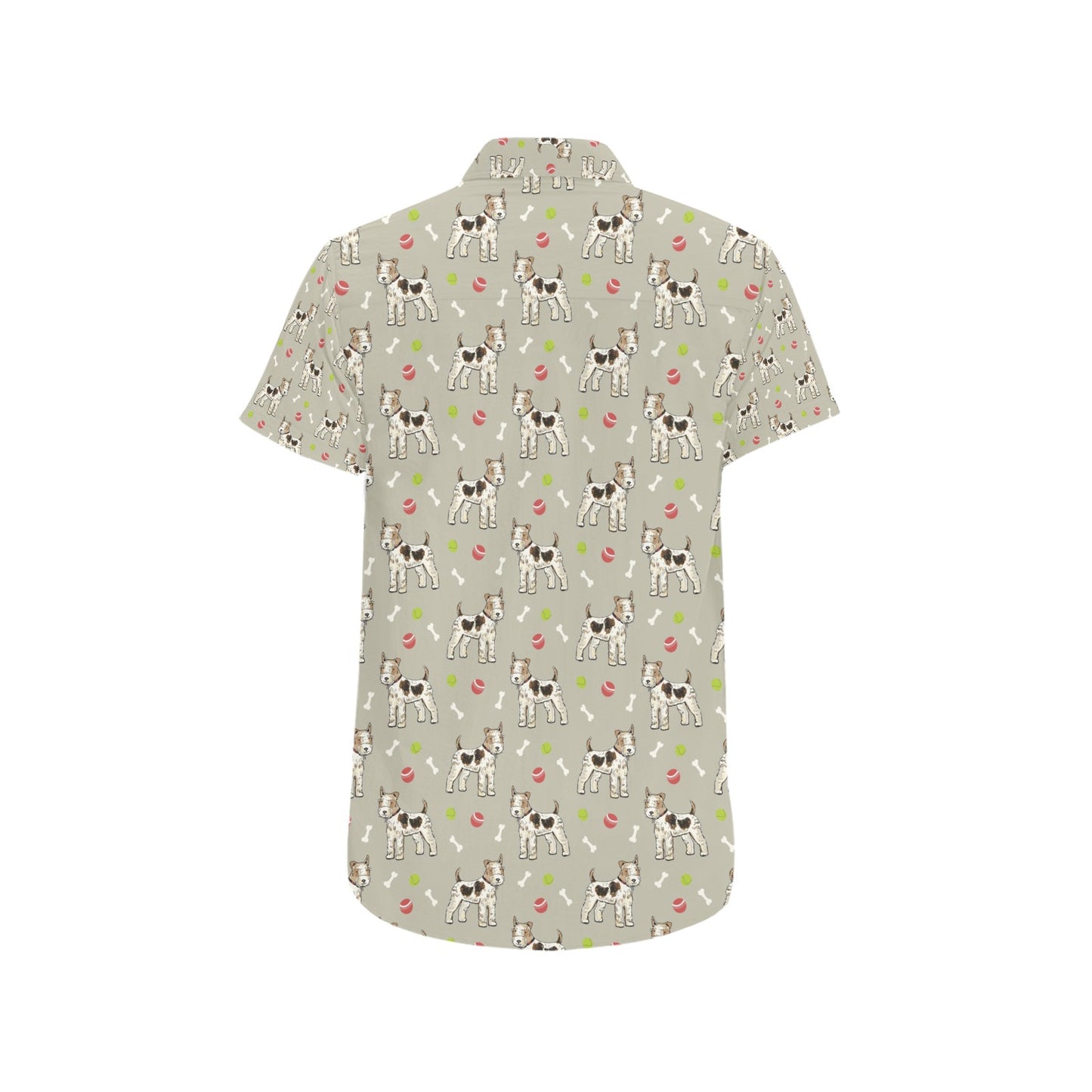 Toy Fox Terriers Print Design LKS301 Men Short Sleeve Button Up Shirt