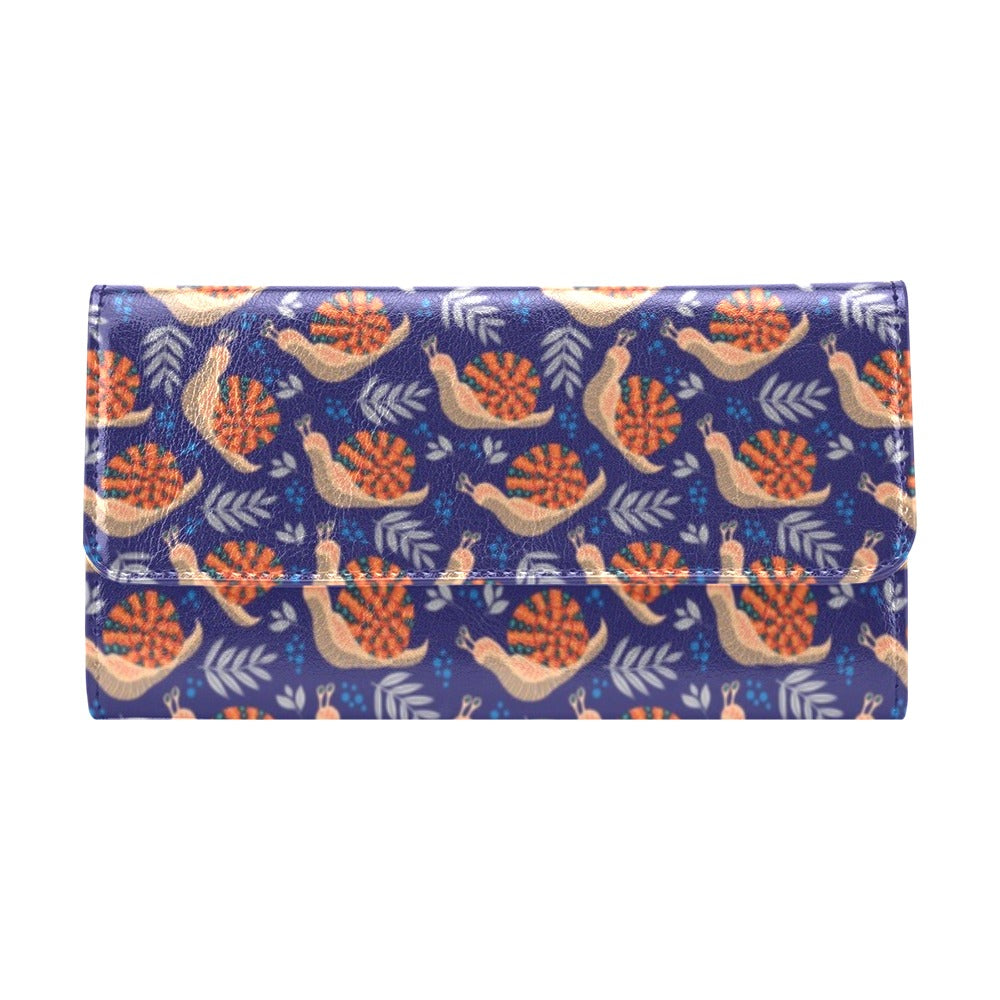 Snail Print Design LKS401 Women's Trifold Wallet