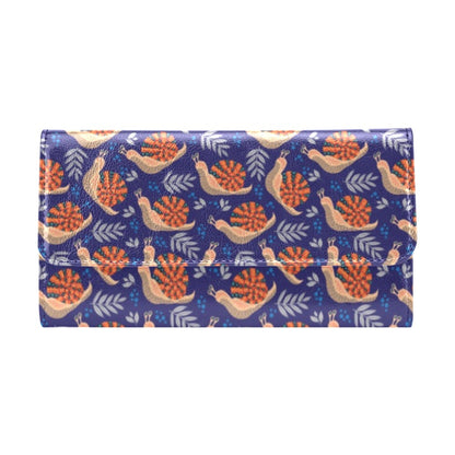 Snail Print Design LKS401 Women's Trifold Wallet