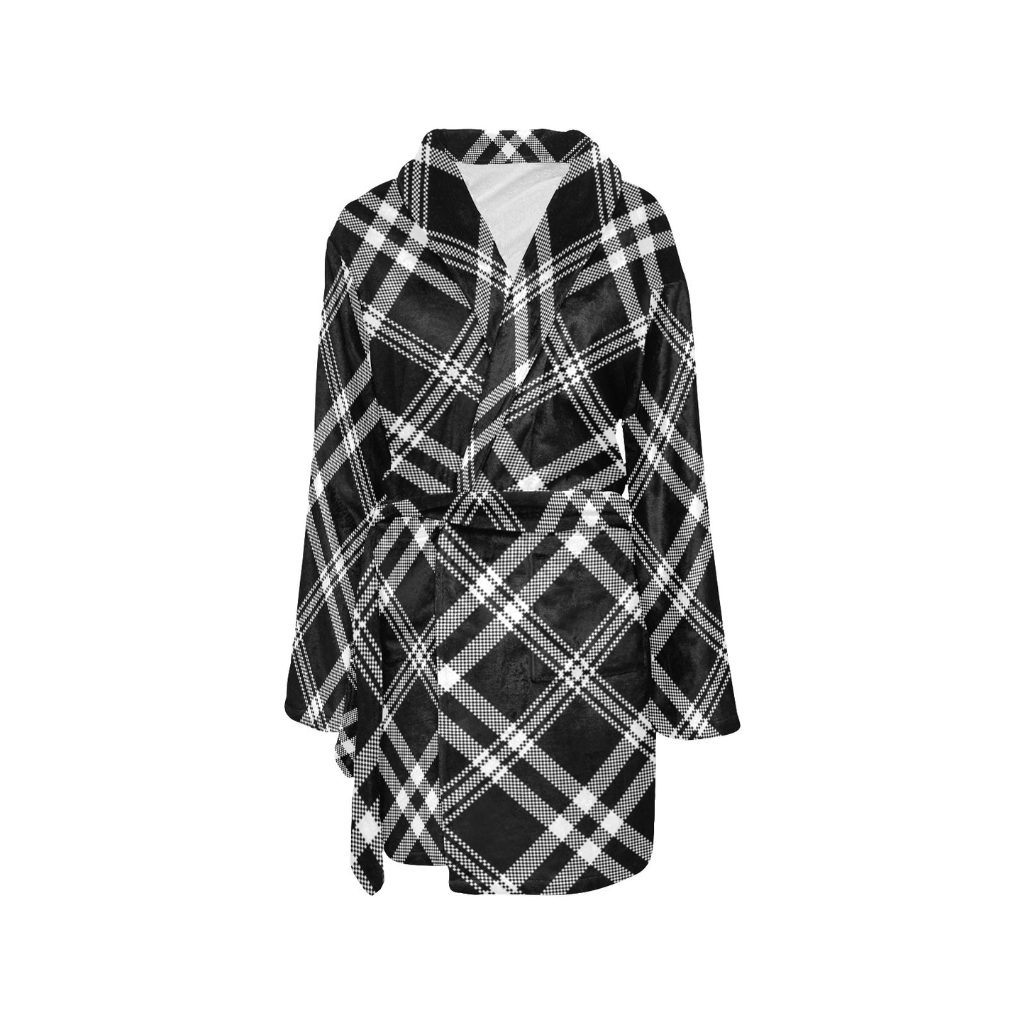Madras Pattern Print Design 03 Women's Fleece Robe