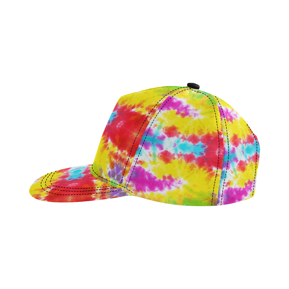 Tie Dye Rainbow Themed Print Snapback Cap