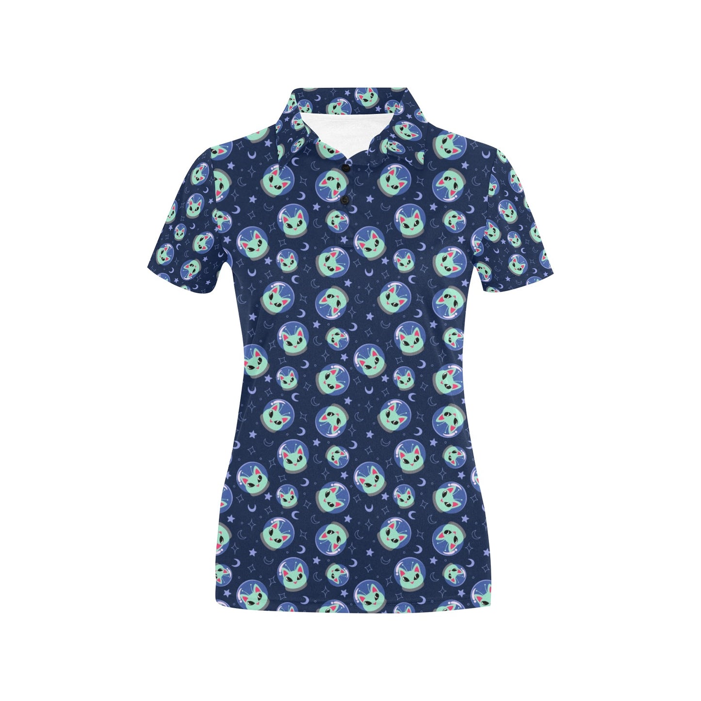 Alien Cat Women's Polo Shirt