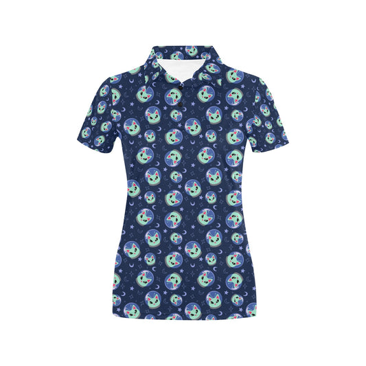 Alien Cat Women's Polo Shirt